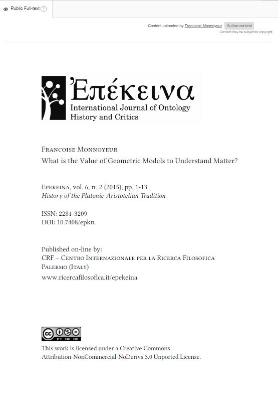 Epekeina-international Journal Of Ontology History And Critics